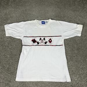 Vintage EP Pro Shirt Mens Small White Scottie Dog Plaid Golf Embroidered Tee